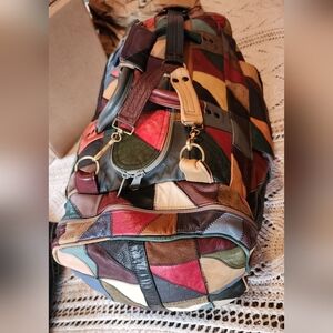 Patchwork Leather Duffle Bag